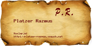 Platzer Razmus névjegykártya